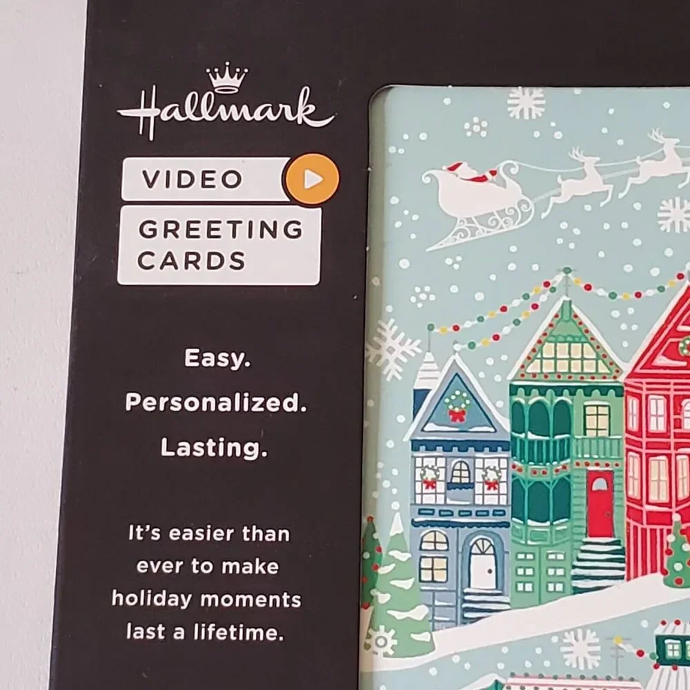 Hallmark Video Greeting Card Christmas Village Box of 10 Customizeable New